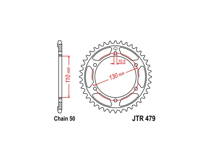 JT Sprockets Rear OE Steel T43 #530 JTR2010.43