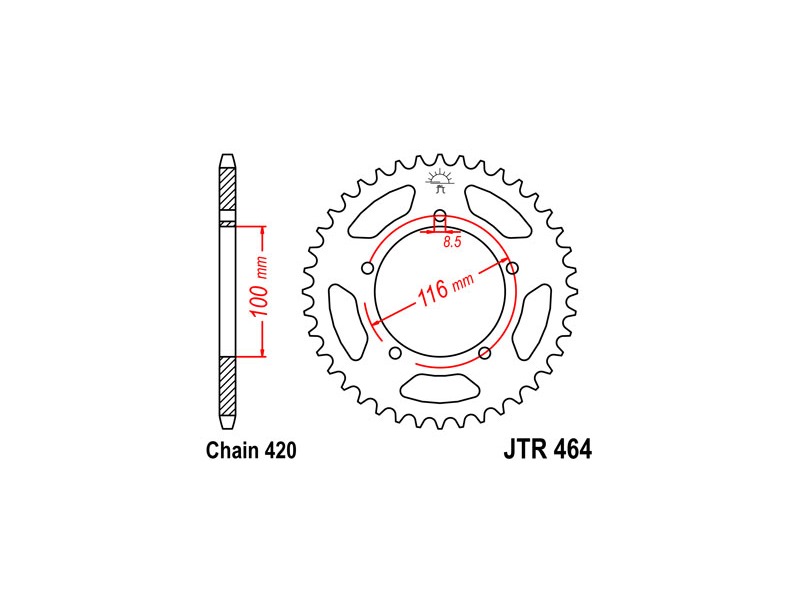 JT Sprocket,s 420 Steel Rear Sprocket, 44T | MotorcycleParts2U