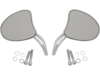 Drag Specialties 4 3/4" L Tapered Mirrors w/ Slotted Stems, Chrome Drag Specialties 4 3/4" L Tapered Mirrors w/ Slotted Stems, Chrome